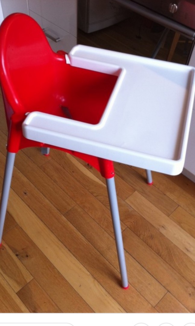 Red Ikea High Chair Babies Kids Nursing Feeding On Carousell