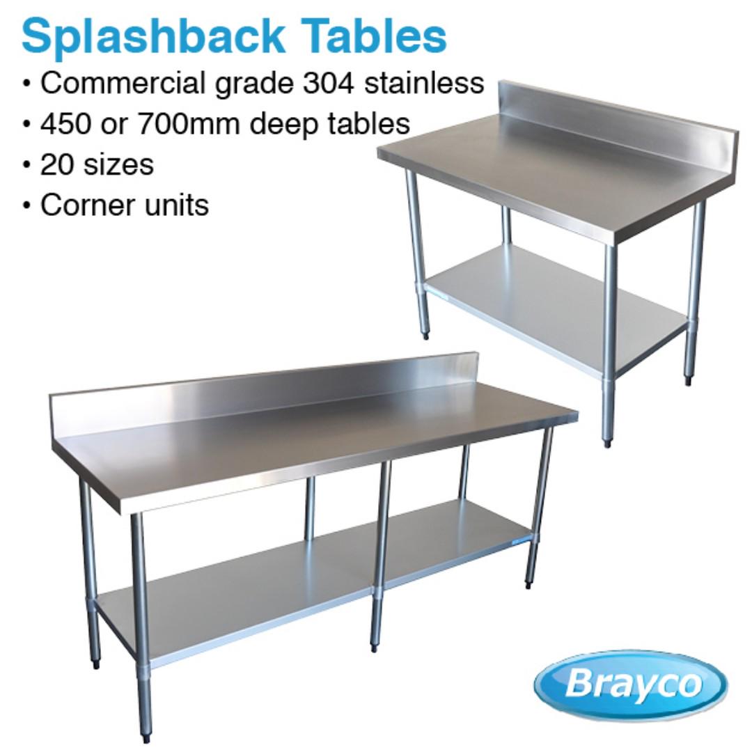 Stainless Steel Splashback Kitchen Work Tables Commercial Grade Home Appliances Kitchenware On Carousell