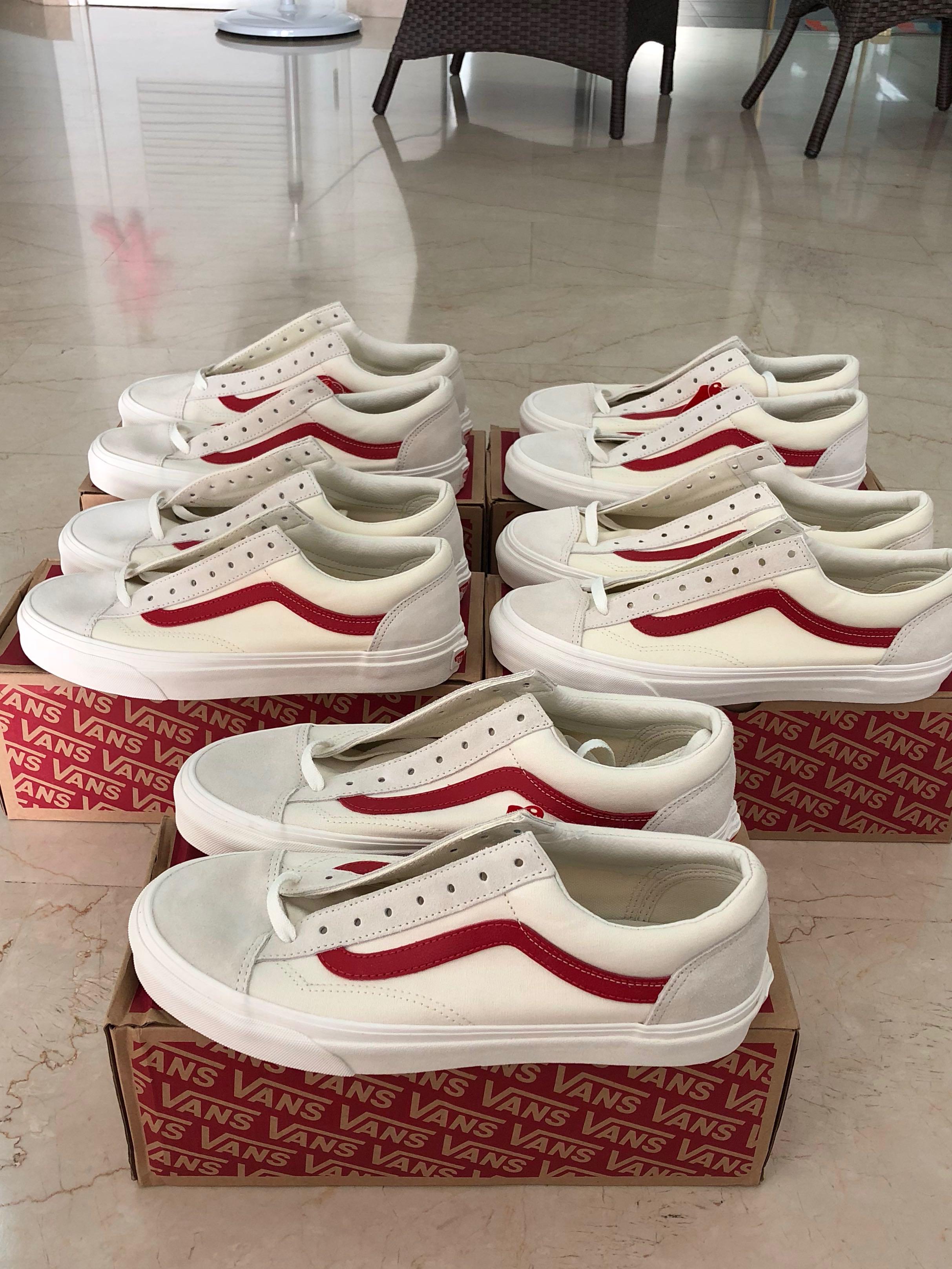 Marshmallow red vans clearance