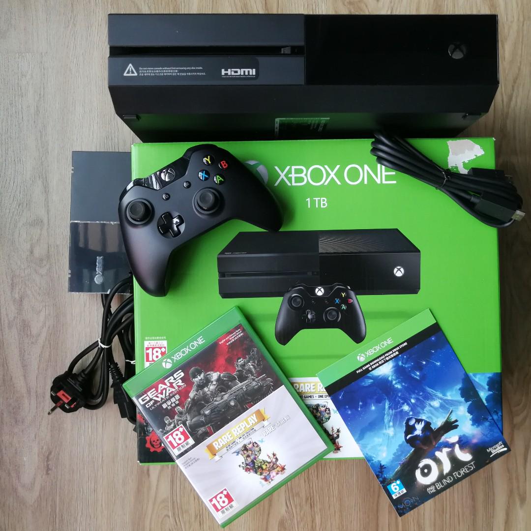Xbox One 1tb Console 3 Games Bundle Gears Of War Ultimate Edition Rare Replay