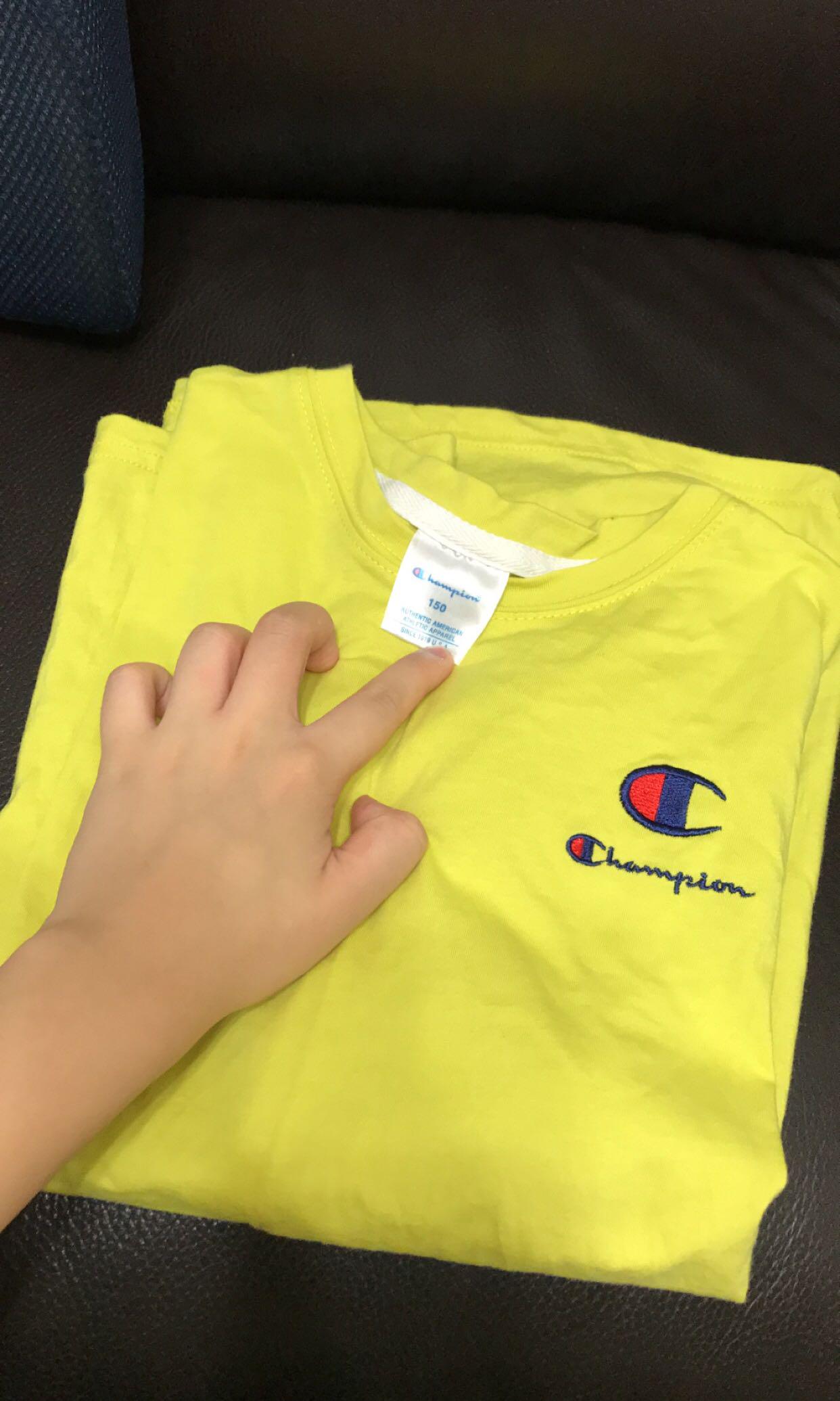 champion t shirt women's yellow