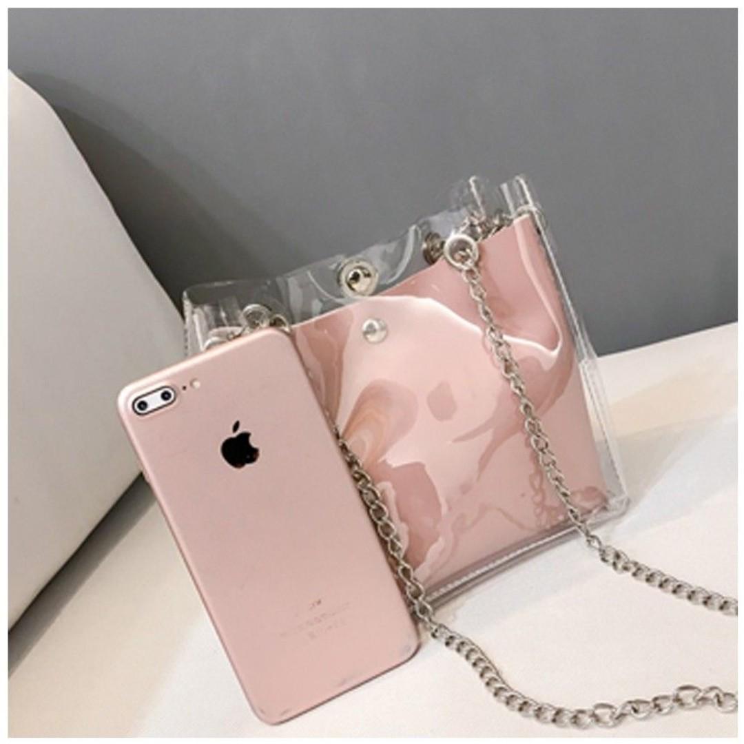 transparent bucket bag