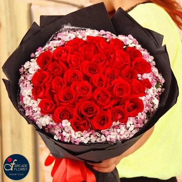 40 Stalks Red Roses Fresh Flower Bouquet Rose Flower