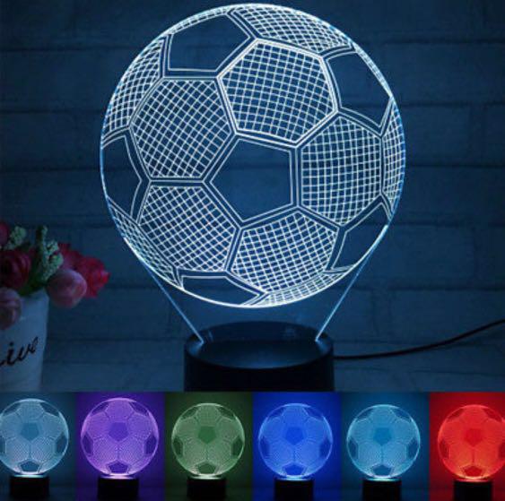 826 3d Soccer Ball Light Amazing Optical Illusion Night Lighting