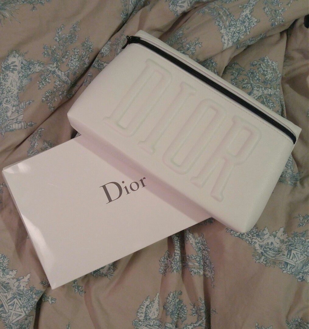 Dior white makeup bag sale