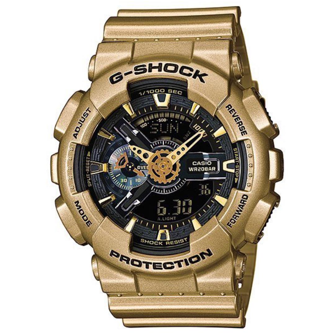 casio g shock ga 110 black gold