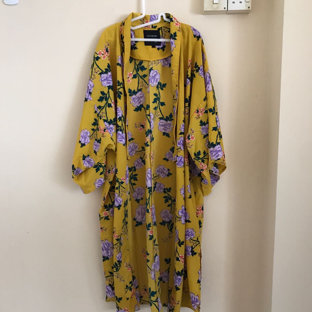 purple floral kimono cardigan