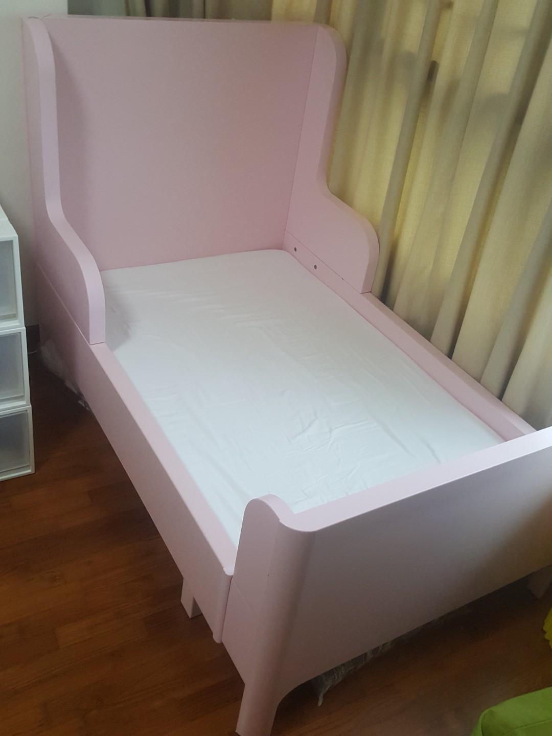 IKEA BUSUNGE kids Extendable bed, light pink,, Babies & Kids, Baby