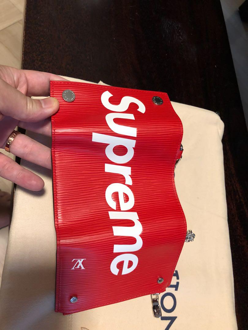 Louis Vuitton LV x Supreme chain wallet epi Red, Luxury, Accessories on  Carousell