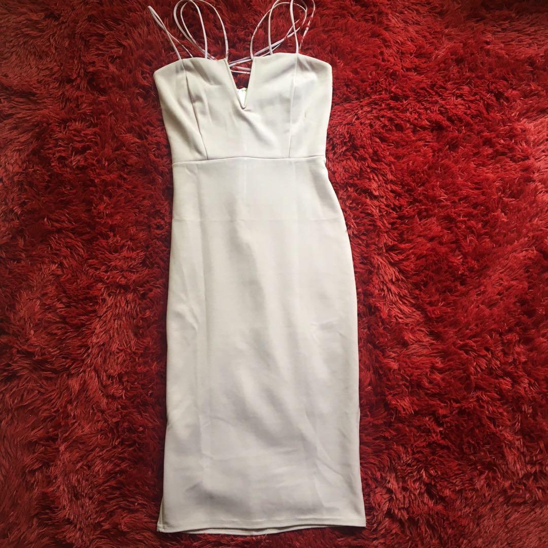 Missguided Mauve Double Strap Cross Over Detail Bodycon Dress Women s Fashion Tops Sleeveless on Carousell