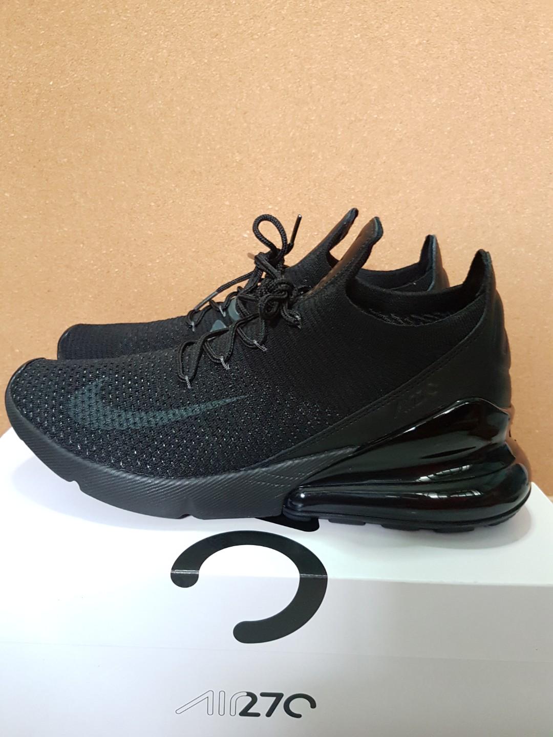 Nike air max 270 flyknit all black online