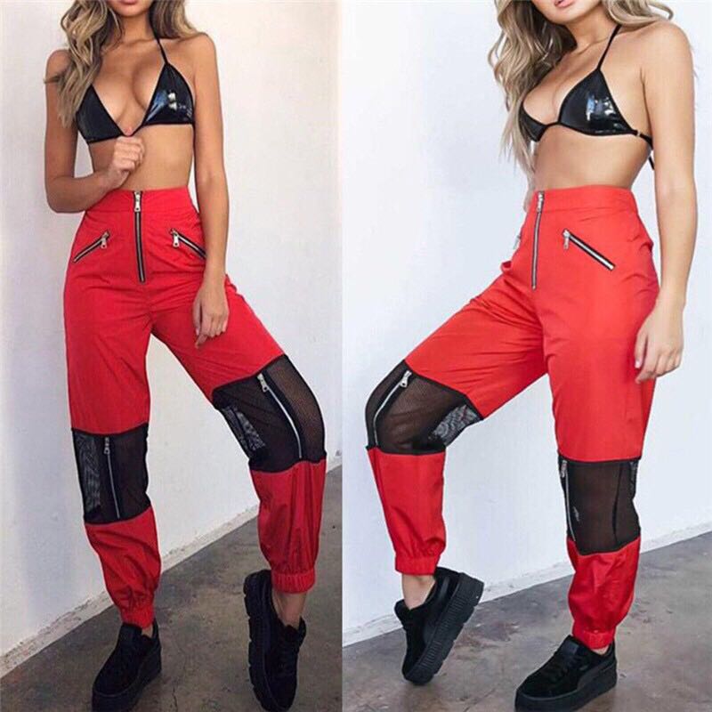 high waisted mesh pants