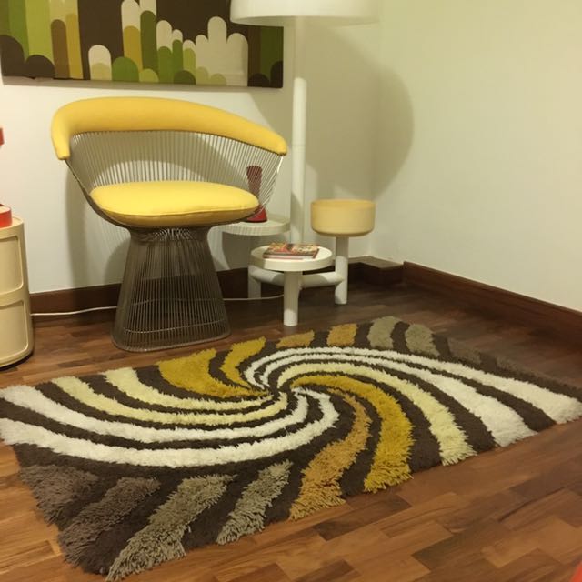 Retro Vintage Rug Carpet Space Age Mcm Mid Century 60s 70s 80s Furniture Home Decor Antiques On Carousell