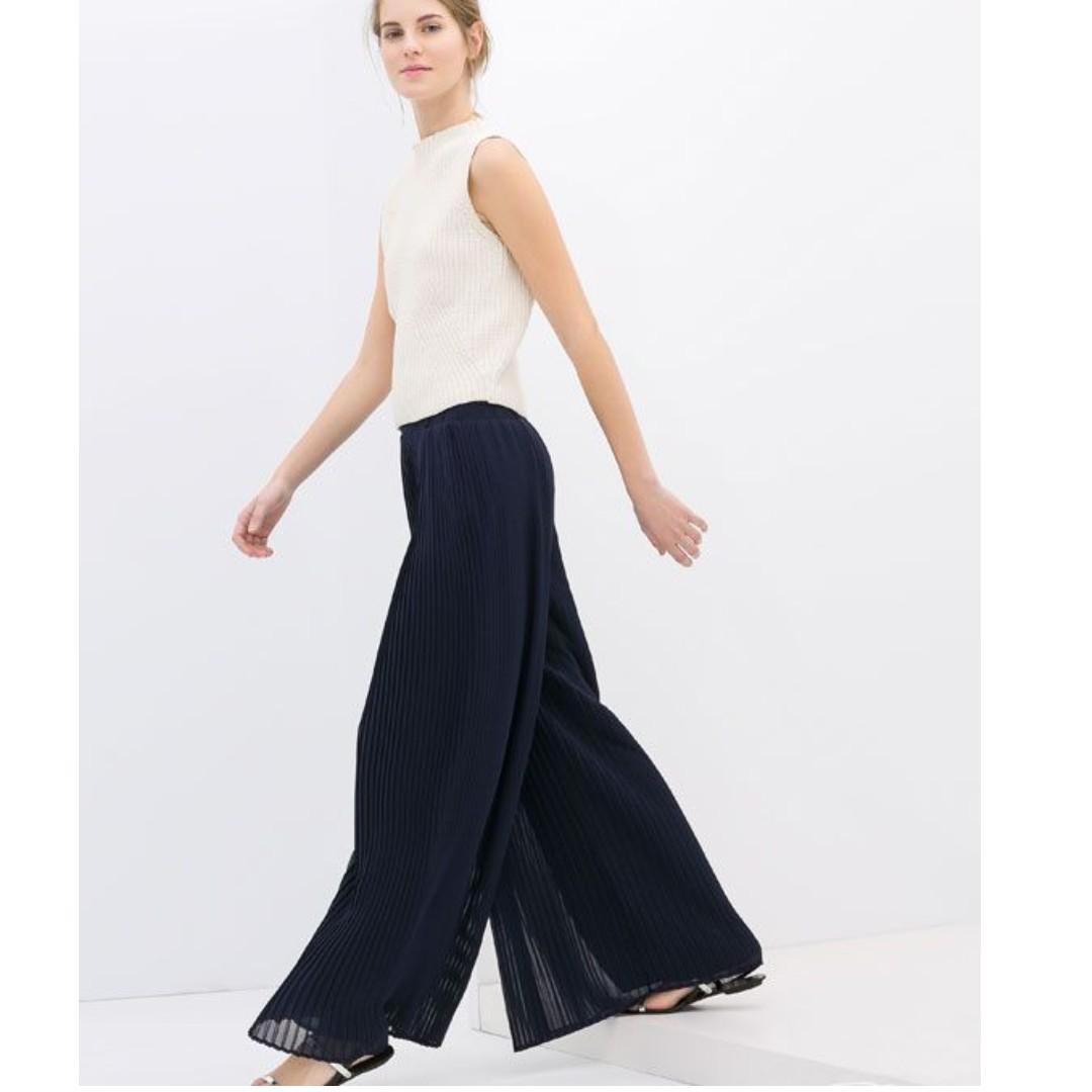 SELL ZARA PLEATED PALAZZO PANTS Women s Fashion Bottoms Jeans