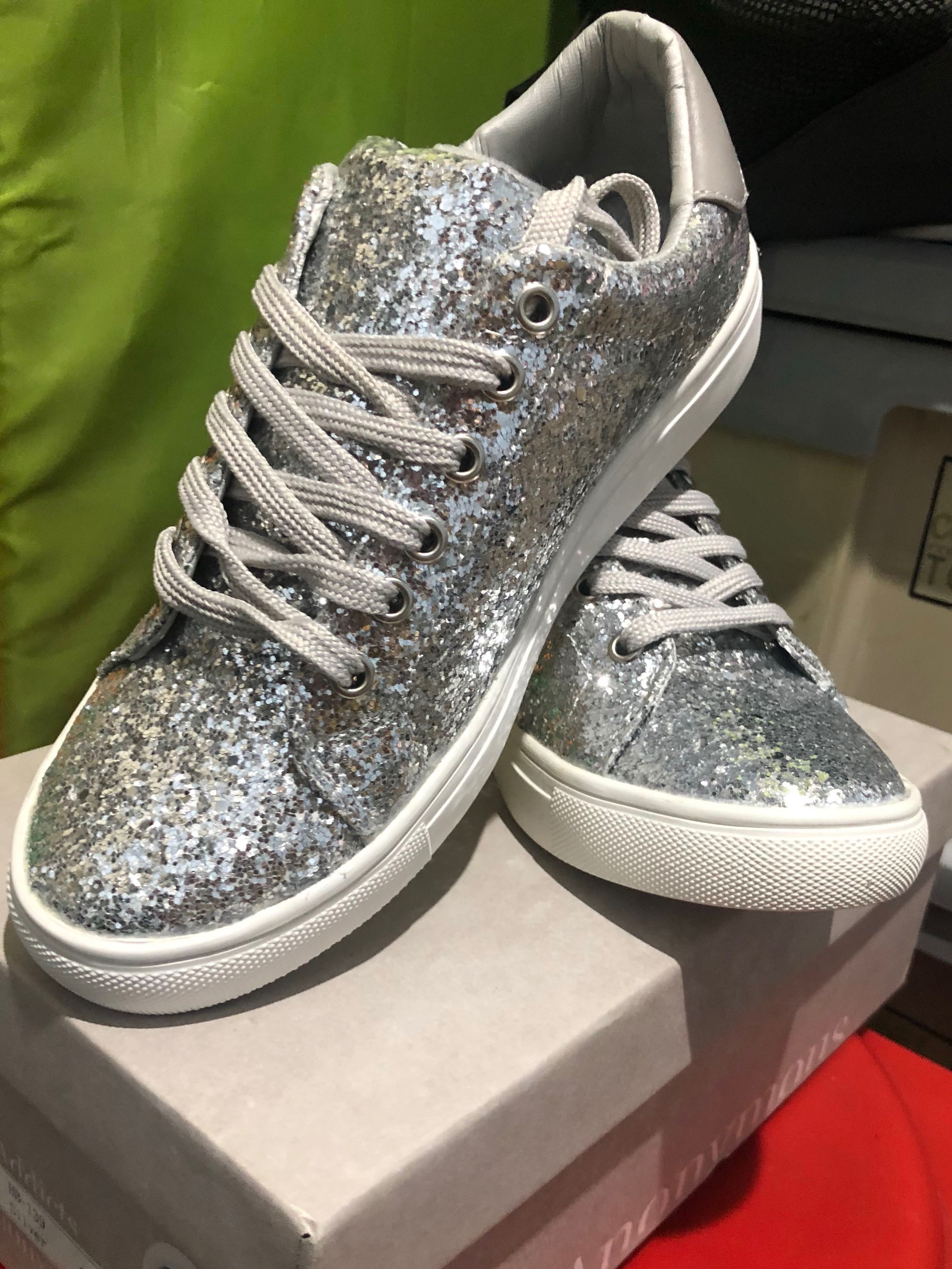 silver glitter sneaker