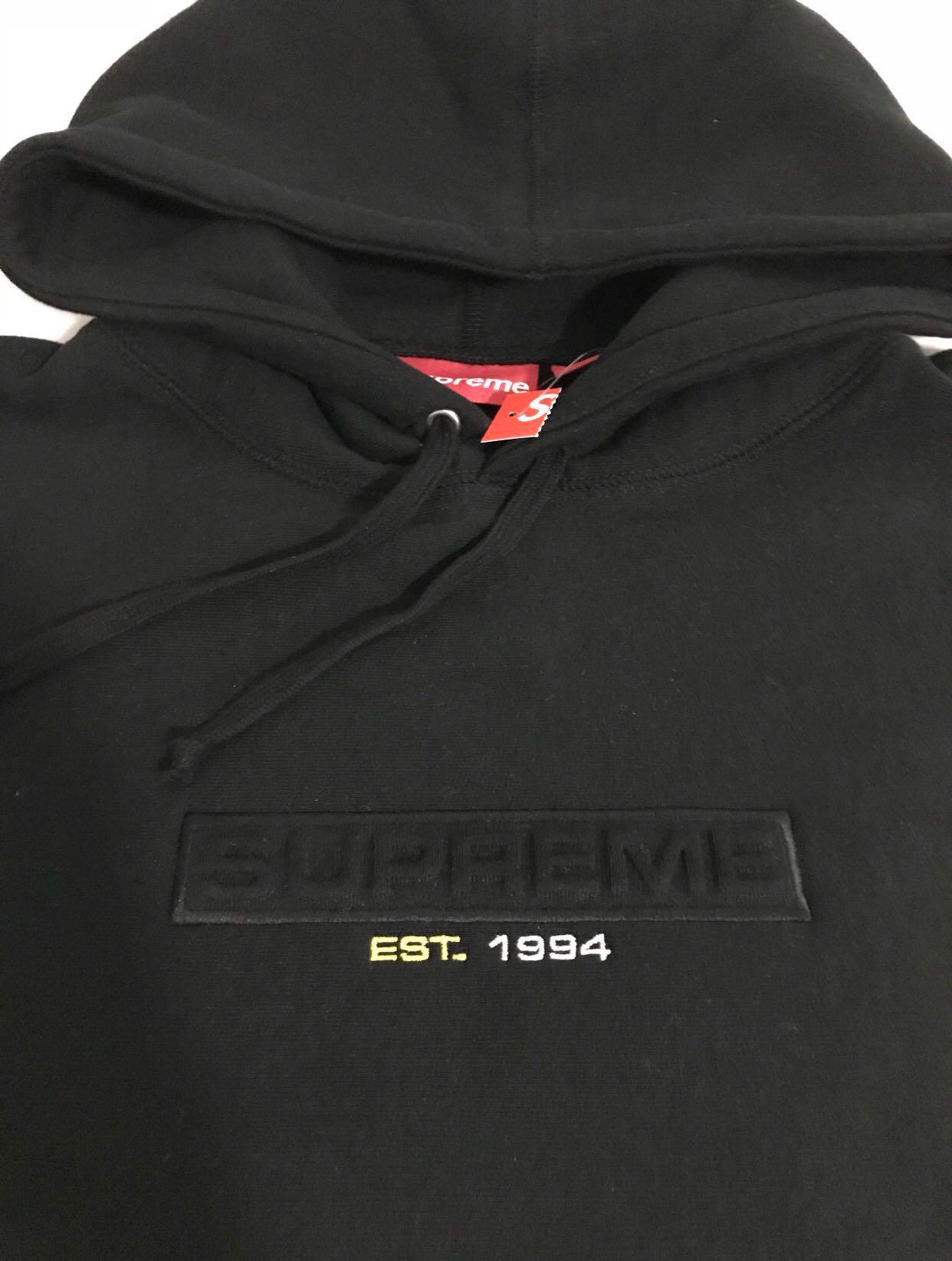 Size m Supreme embossed logo hoodie Men s Fashion Tops Sets Hoodies on Carousell