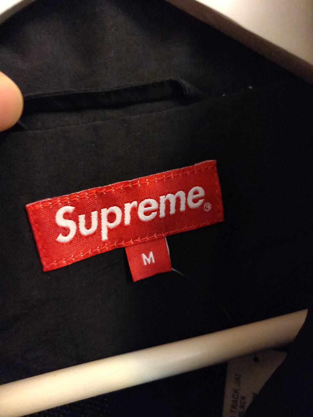 supreme classic logo taping track jacket red