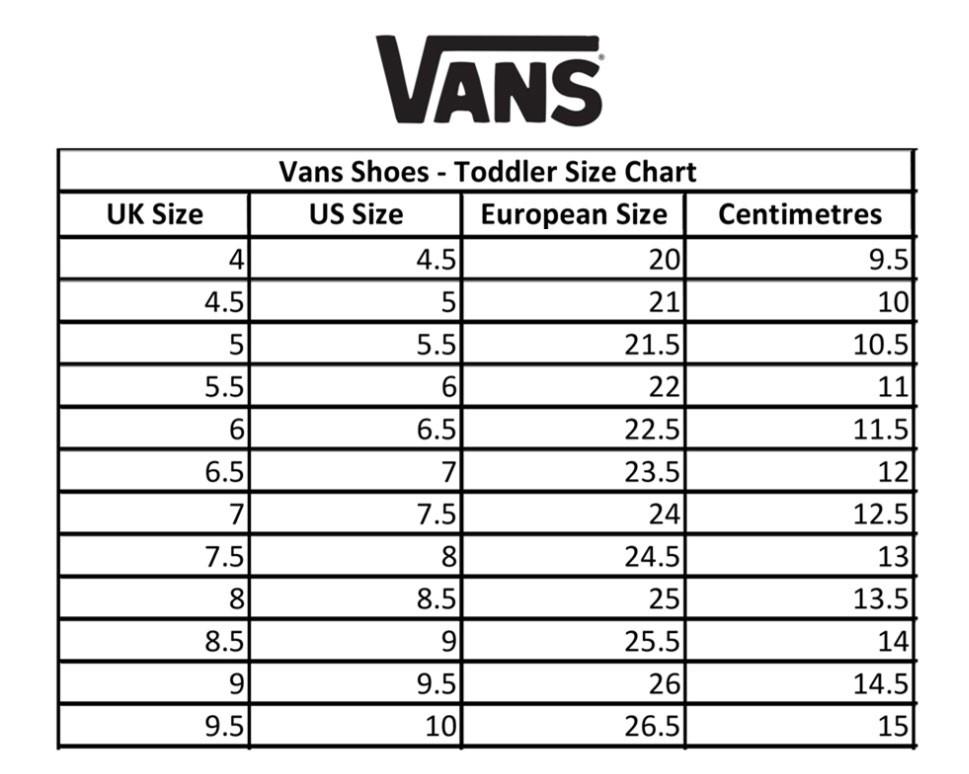 vans us size