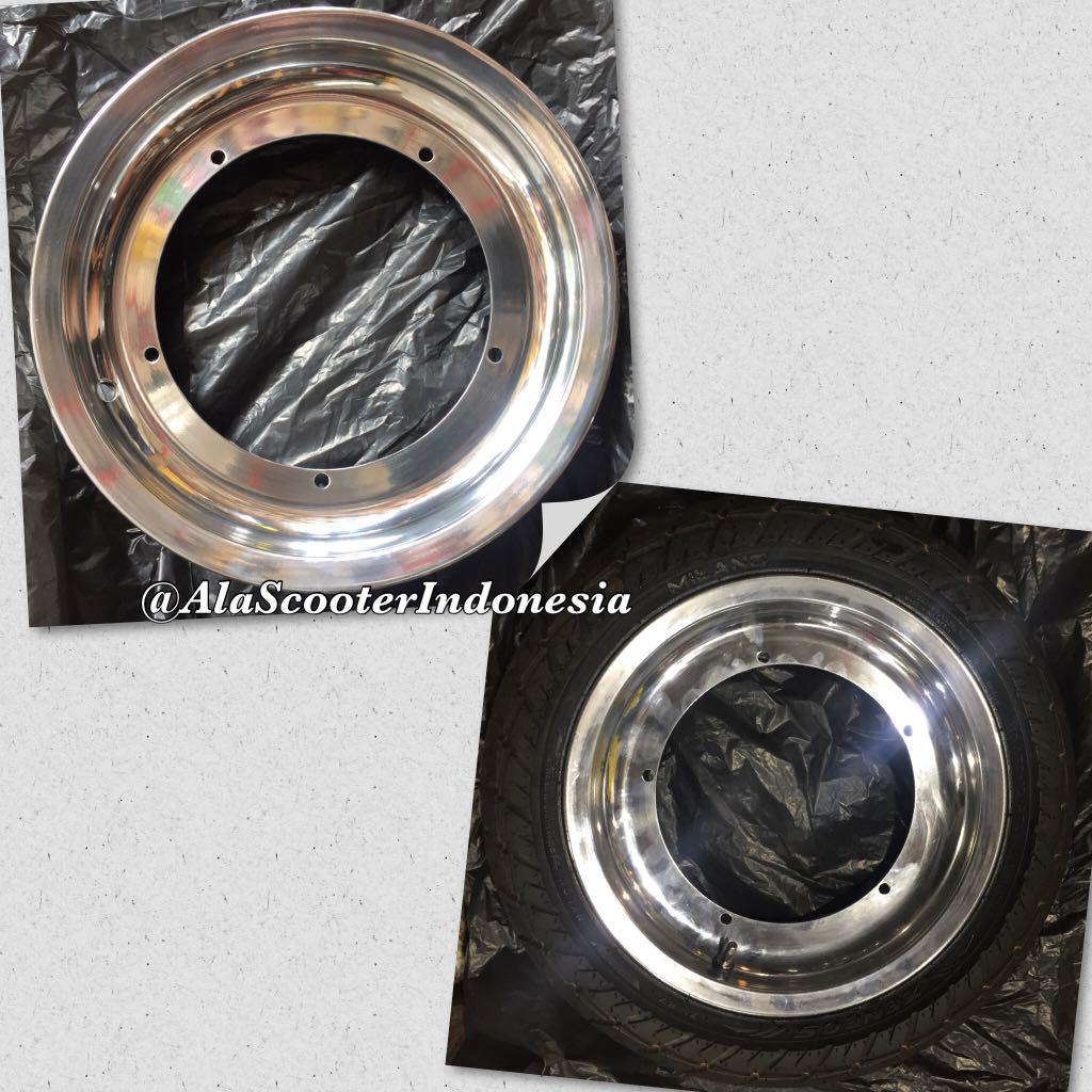 Velg Custom Vespa Classic 12 Ring 12 R12 Tapak Lebar POLISH