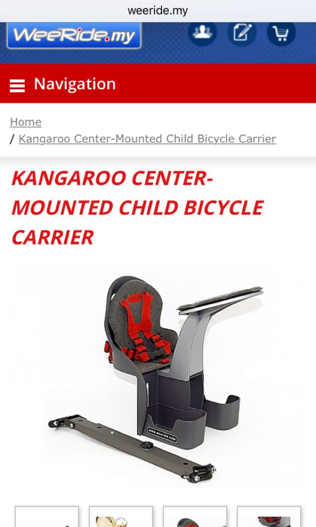 Weeride kangaroo center mounted carrier top