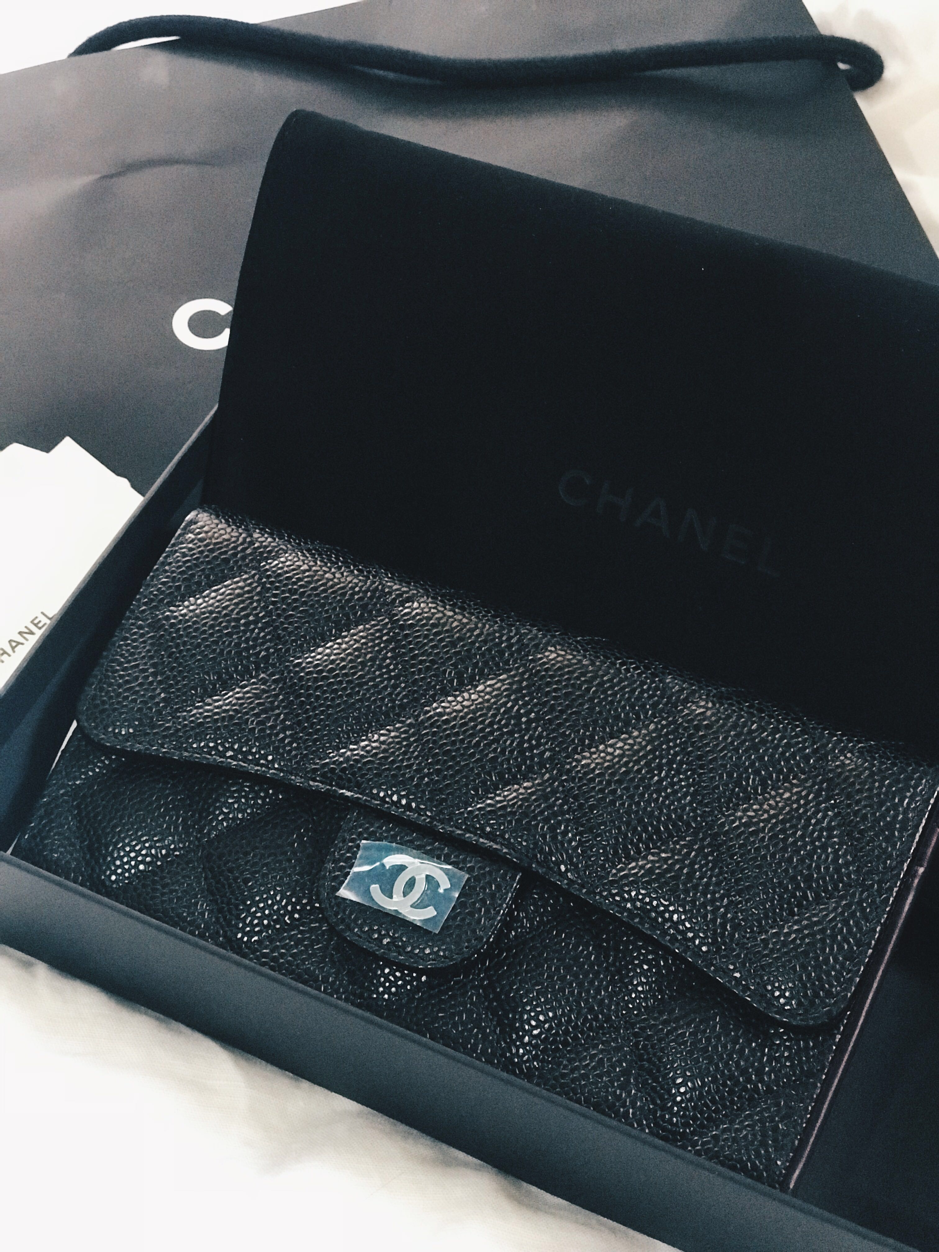 Chanel Metallic CC Logo Long Bifold Flap Wallet l 3C512S  eBay