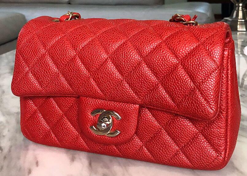 Chanel mini red caviar outlet