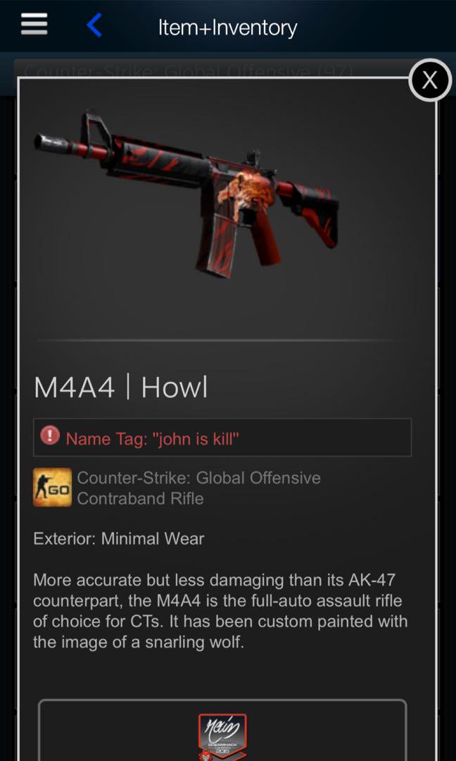 Csgo M4a4 Howl Toys Games Video Gaming Video Games On Carousell
