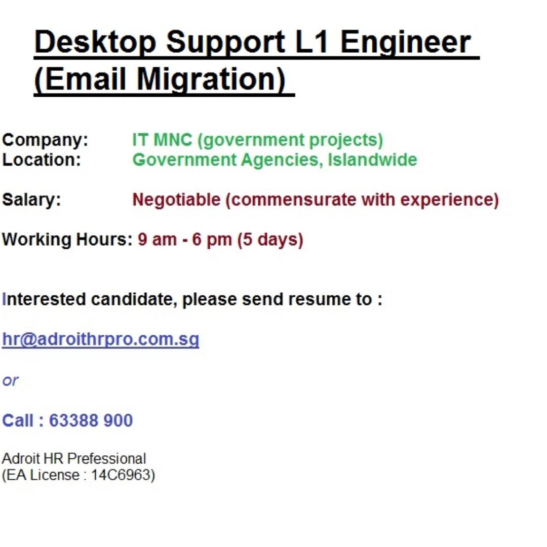 Desktop Support Engineer Everything Else On Carousell