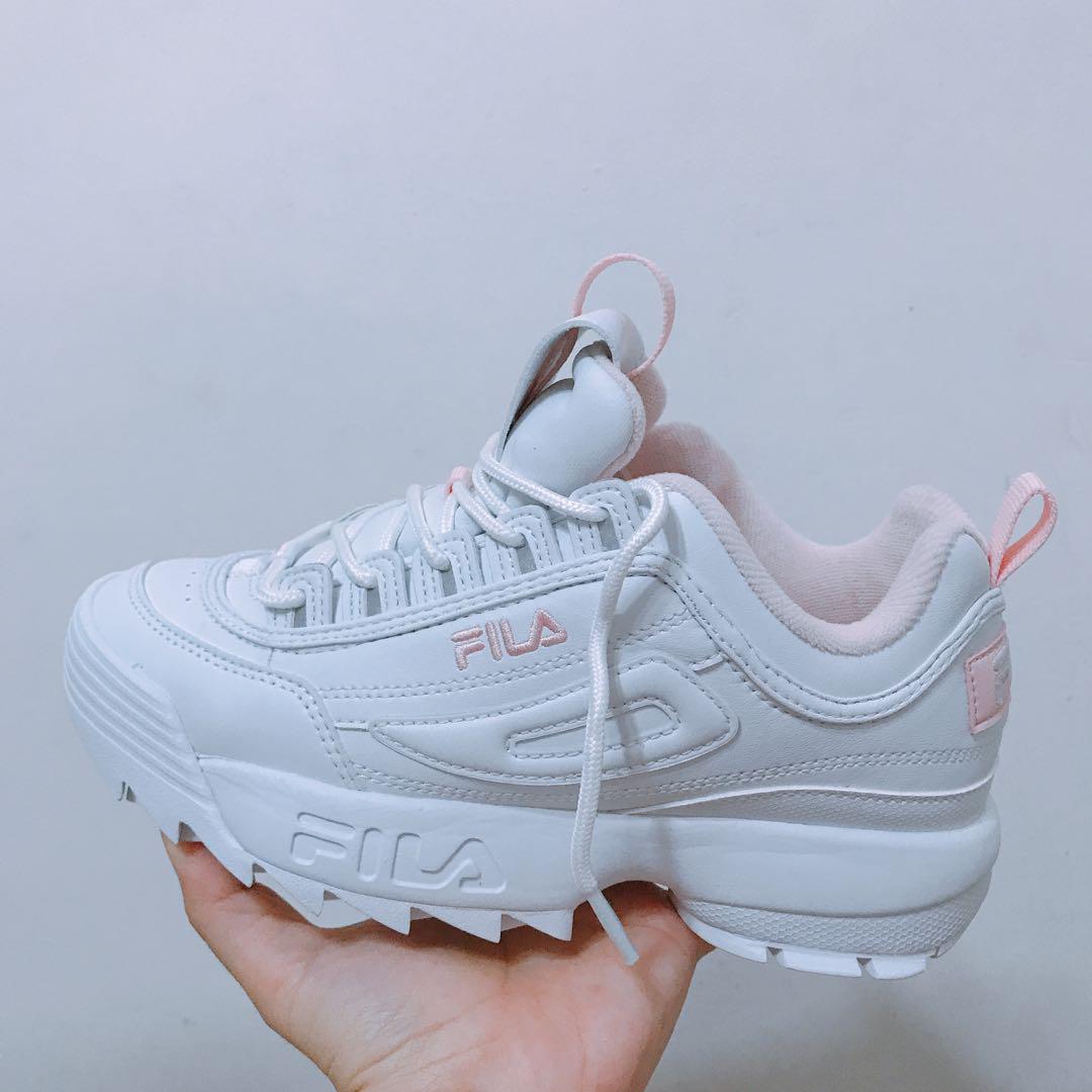 fila disruptor white with pink