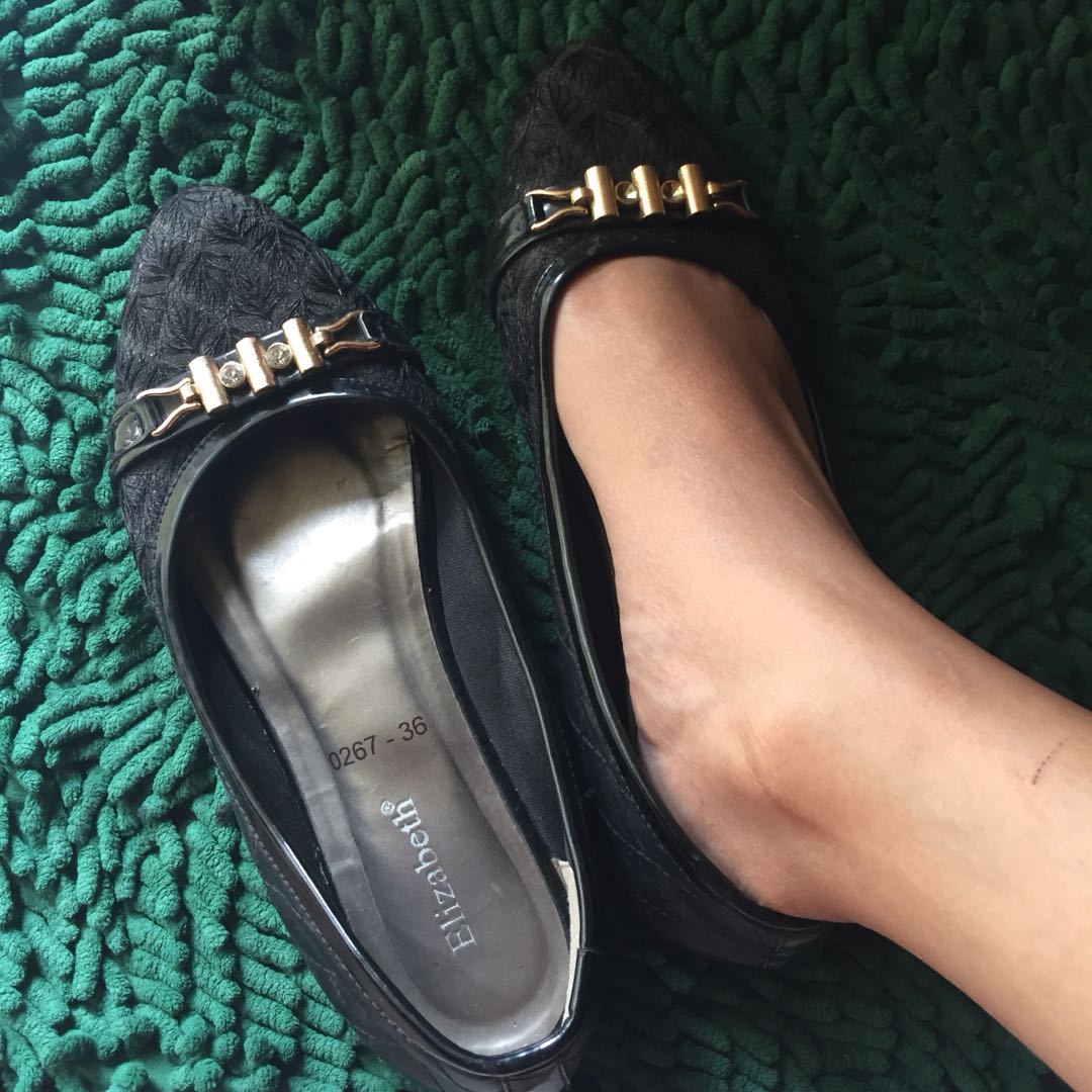 Flat Shoes Sepatu Hitam Sepatu Elizabeth Fesyen Wanita Sepatu Di Carousell