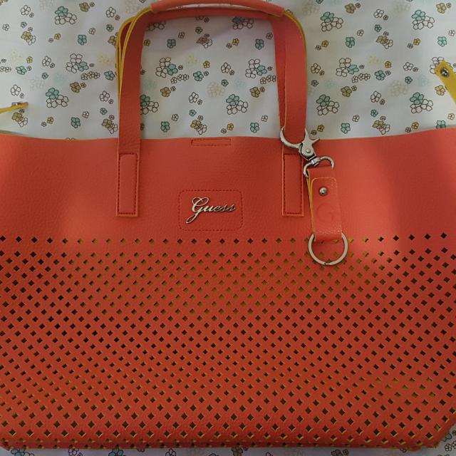 guess orange bag