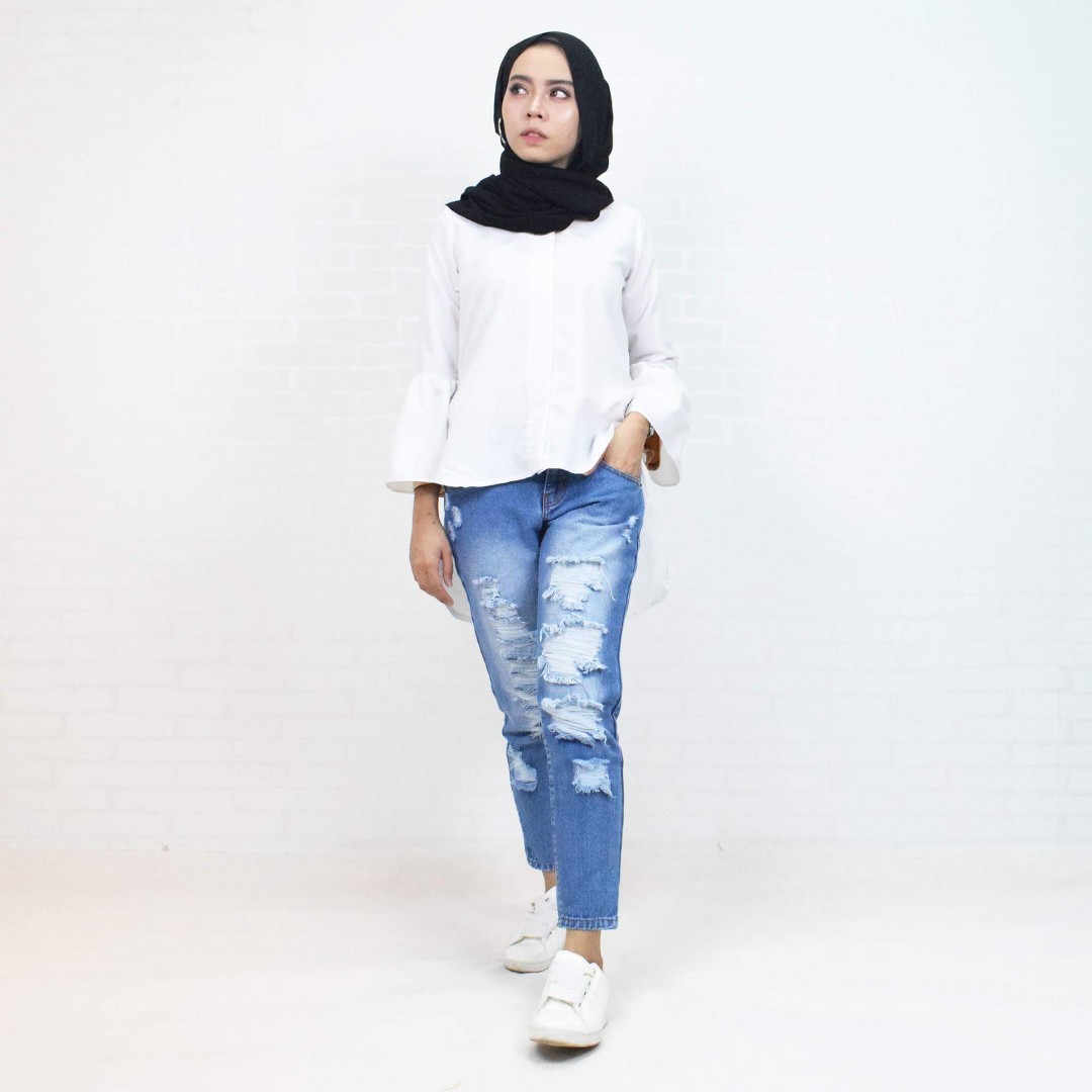 Ripped 2025 jeans muslimah
