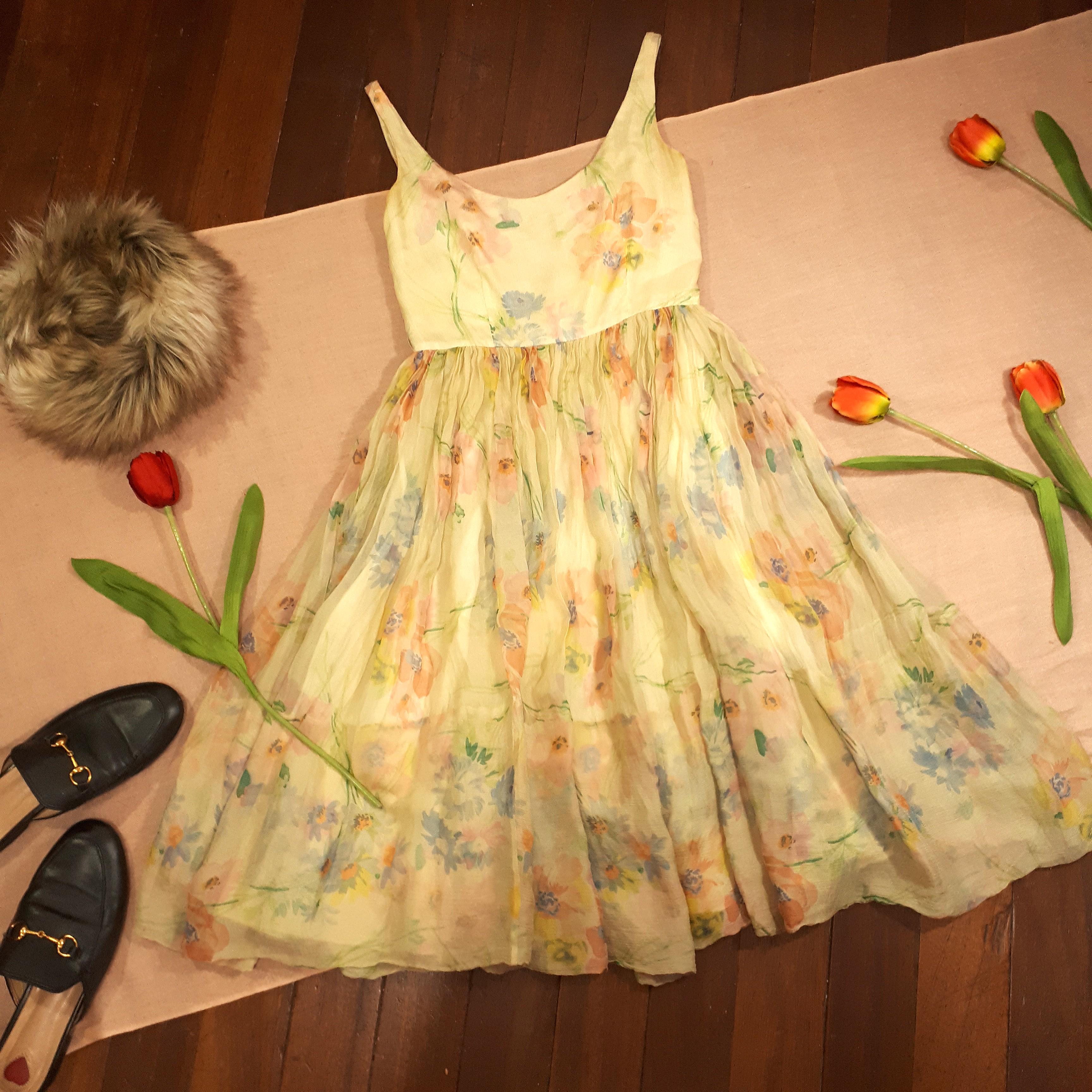 Jill jill stuart yellow floral gown clearance