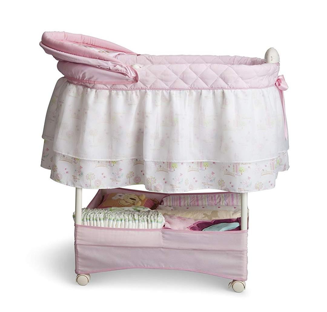 Po Bn Delta Children Gliding Baby Bassinet Bedside Cot Cradle