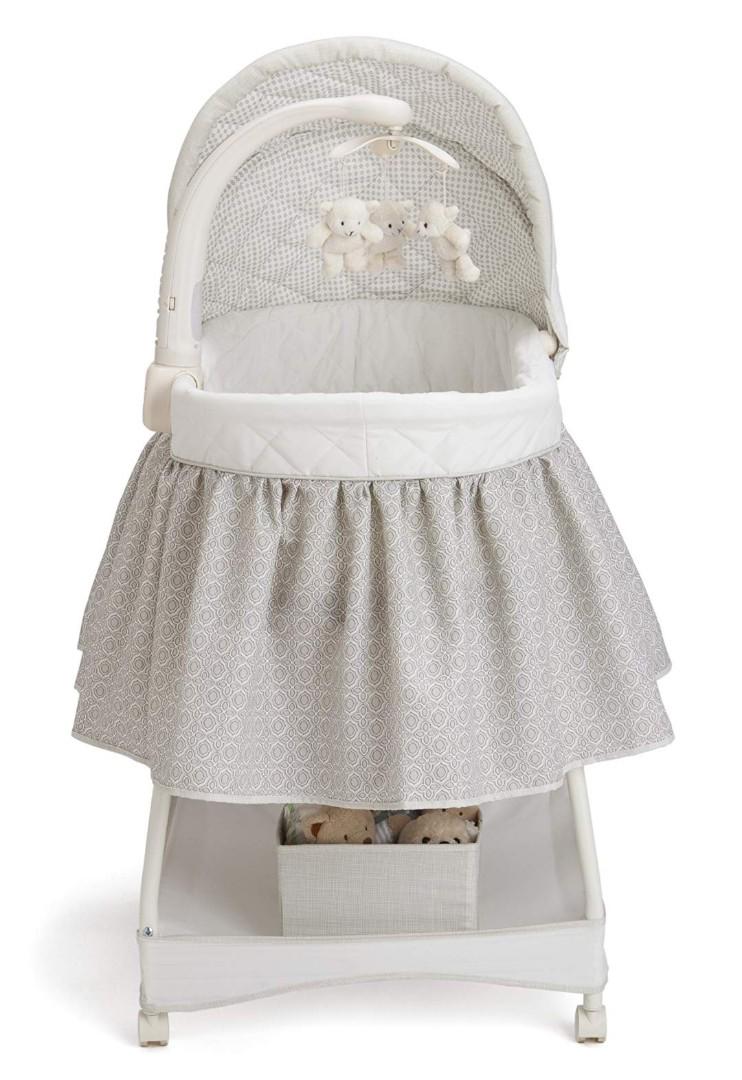 delta children's products deluxe gliding bassinet silver lining