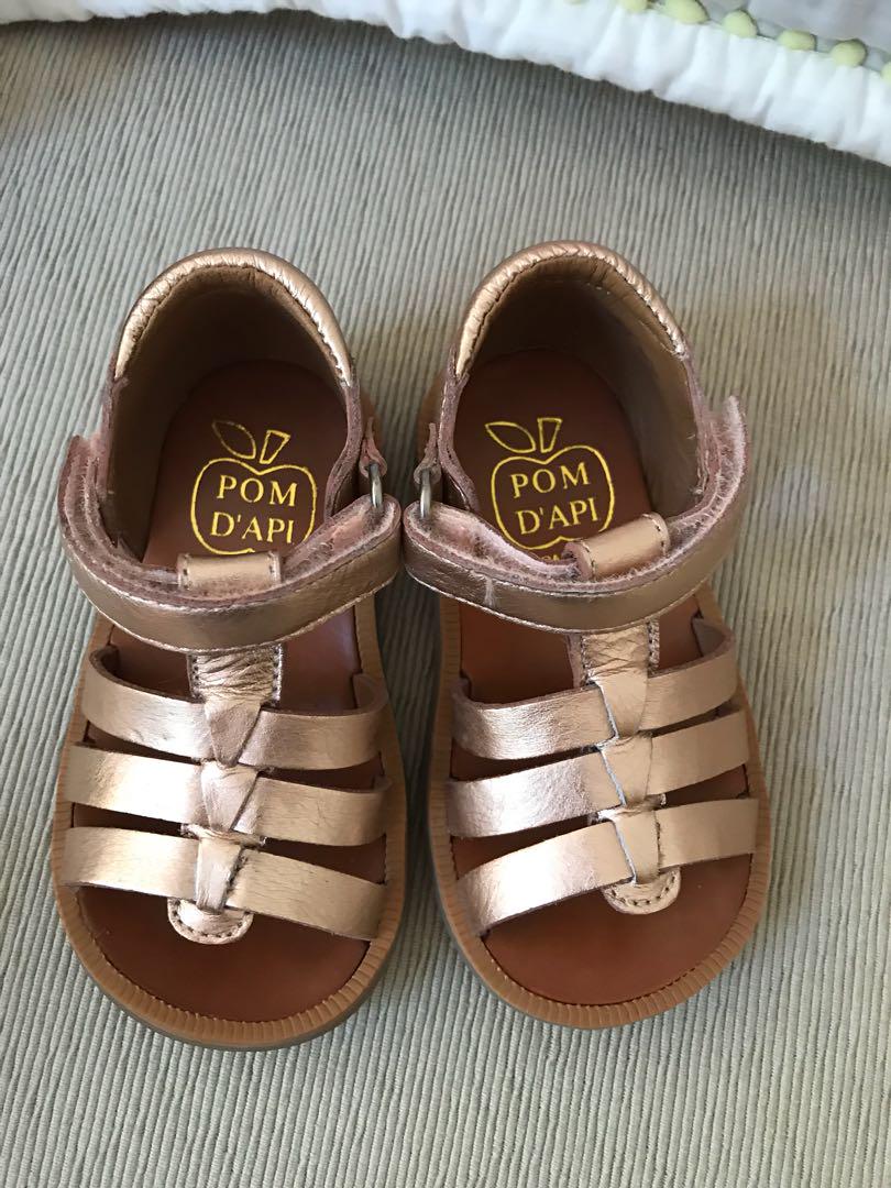 rose gold leather sandals