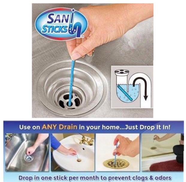 Smart Home Drain Sticks Deodorizer and Drain Cleaner, 18 Pack