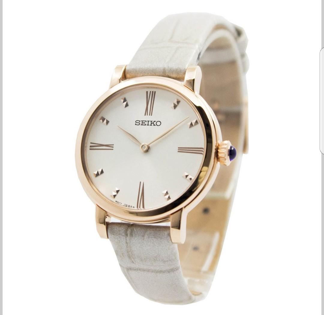 seiko women's watches leather strap
