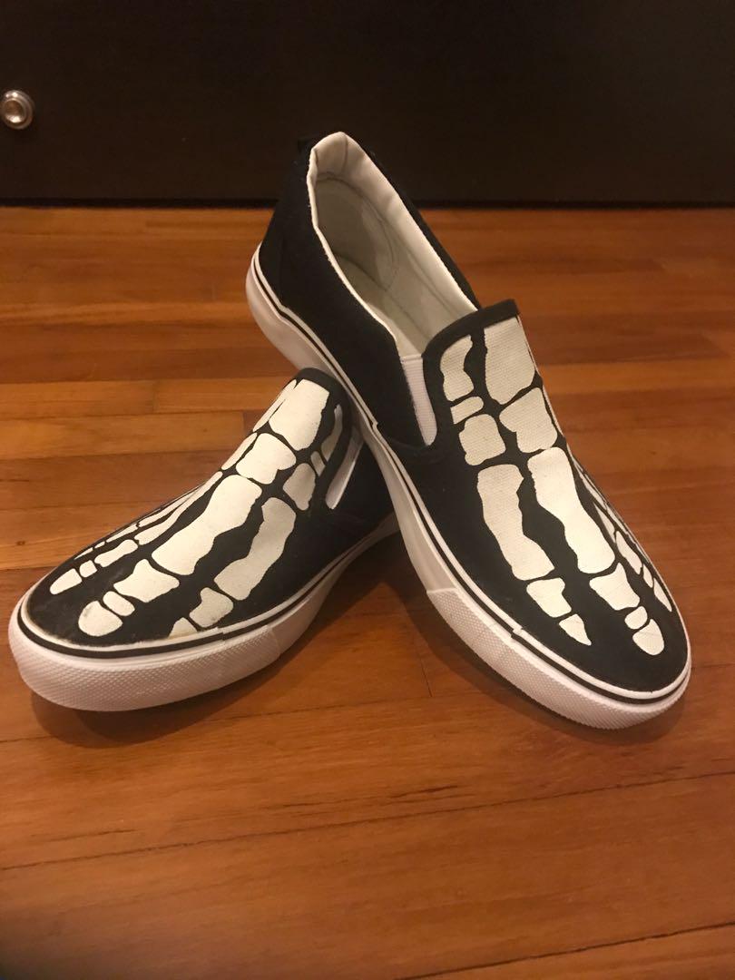 skeleton slip ons