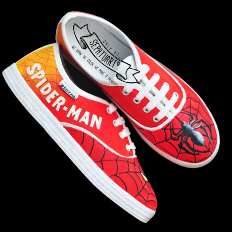 Spiderman discount painted shoes