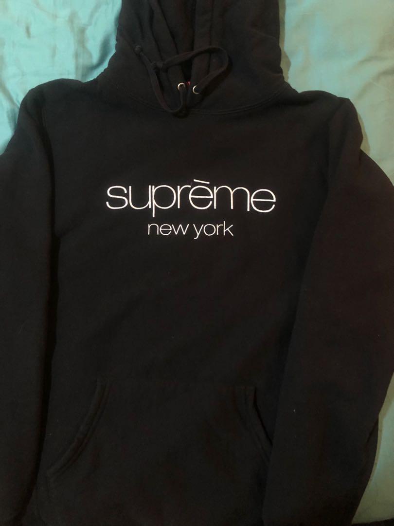 supreme classic logo hooded sweatshirt