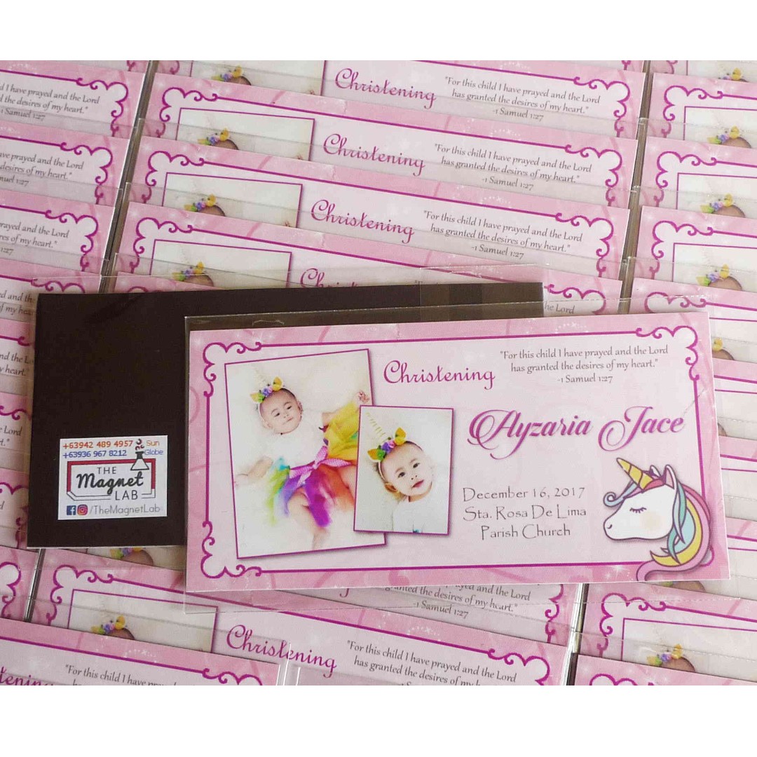 Unicorn Ref Magnet Souvenir Girl Christening Baptism Birthday