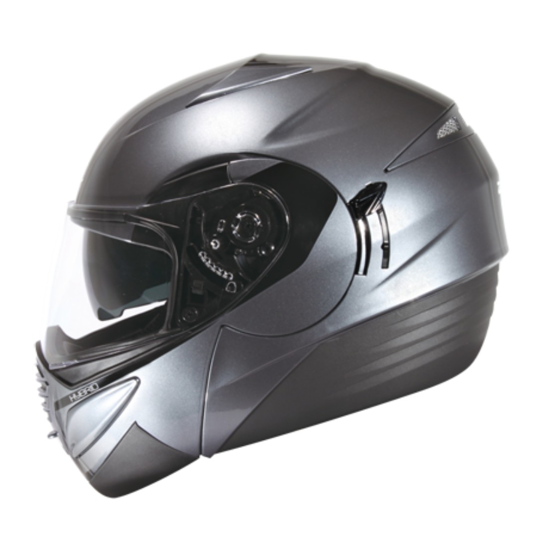ZEUS ZS 3010 MATTE BLACK AE1 SILVER FLIP UP HELMET Auto