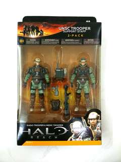 MCFARLANE HALO REACH COVENANT ELITE ULTRA FIGURE & UNSC SUPPORT TROOPER