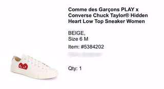 converse comme des garcons size 12
