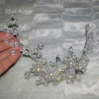 Pearl Flower Crystal Bridal Tiara