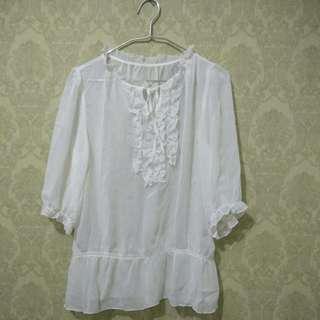Woman top white - chiffon