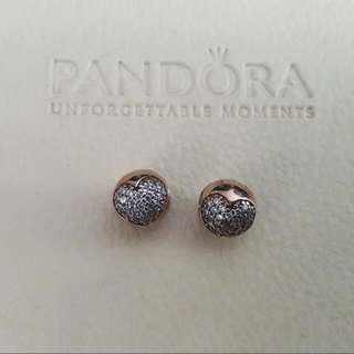 Authentic Pandora Rose Gold Love Clip (Pair)