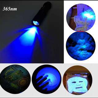 365nm UV Purple Light Mini Flashlight Jade Cosmetic Fluorescence Detection