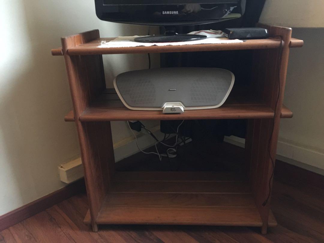 3 Tier Wooden Rack Tv Console Shelf Furniture Shelves Drawers